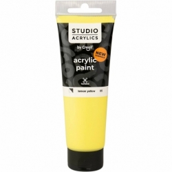 Creall Studio akrylmaling, halvdækkende, lemon yellow (05), 120 ml/ 1 fl. 0