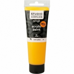 Creall Studio akrylmaling, halvdækkende, warm yellow (07), 120 ml/ 1 fl. 0