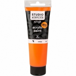 Creall Studio akrylmaling, halvdækkende, orange (09), 120 ml/ 1 fl. 0