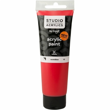 Creall Studio akrylmaling, halvdækkende, vermillion (10), 120 ml/ 1 fl. 0