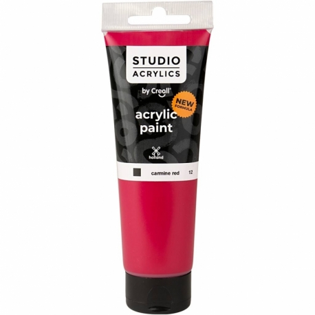 Creall Studio akrylmaling, dækkende, carmine red (12), 120 ml/ 1 fl. 0