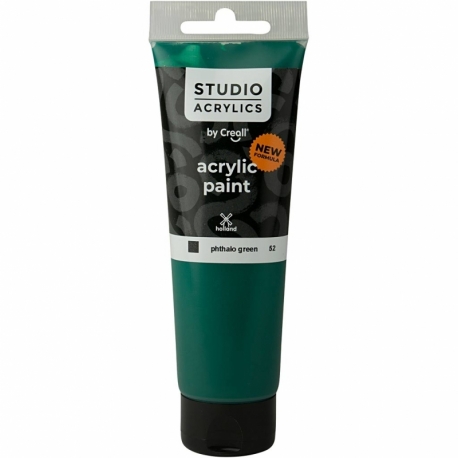 Creall Studio akrylmaling, dækkende, phtalo green (52), 120 ml/ 1 fl. 0