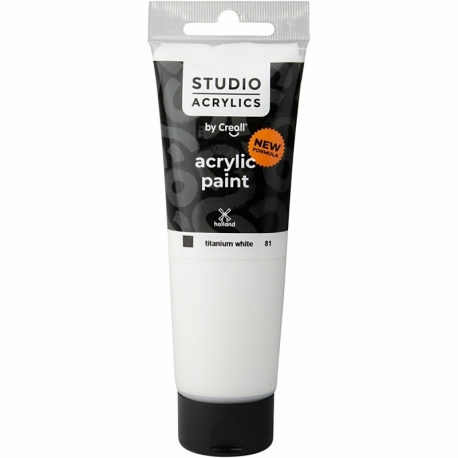 Creall Studio akrylmaling, dækkende, white (81), 120 ml/ 1 fl. 0