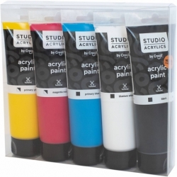Creall Studio akrylmaling, ass. farver, 5x120 ml/ 1 pk. 0