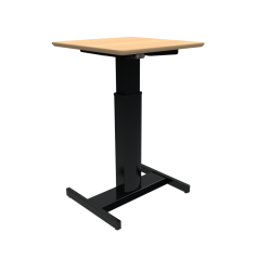 Hæve-/sænkebord | 60x60 cm | Bøg med sort stel