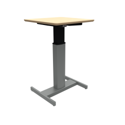 Hæve-/sænkebord | 60x60 cm | Ahorn med sølv stel