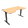 Hæve-/sænkebord | 180x100 cm | Bøg med sort stel