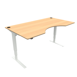 Hæve-/sænkebord | 180x100 cm | Bøg med hvidt stel