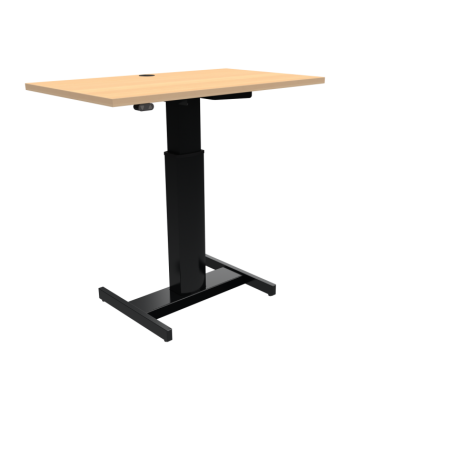 Hæve-/sænkebord | 100x60 cm | Bøg med sort stel