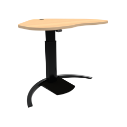 Hæve-/sænkebord | 117x90 cm | Bøg med sort stel
