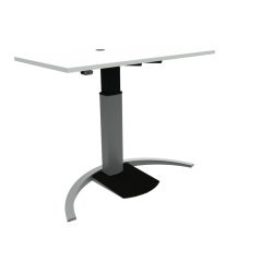 Hæve-/sænkebord | 120x60 cm | Hvid med sølv stel