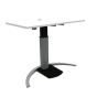 Hæve-/sænkebord | 120x60 cm | Hvid med sølv stel