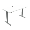 Hæve-/sænkebord | 160x80 cm | Hvid med sølv stel