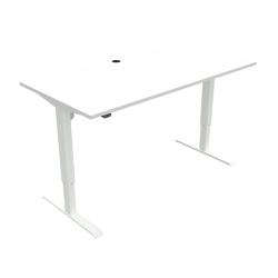 Hæve-/sænkebord | 160x80 cm | Hvid med hvidt stel