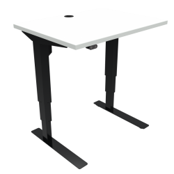 Hæve-/sænkebord | 80x60 cm | Hvid med sort stel