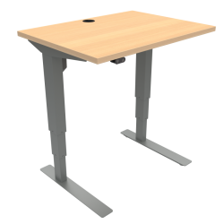 Hæve-/sænkebord | 80x60 cm | Bøg med sølv stel
