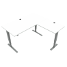 Hæve-/sænkebord | 160x160 cm | Hvid med sølv stel