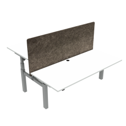 Hæve-/sænkebord | 180x80 cm | Hvid med sølv stel