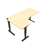 Hæve-/sænkebord | 180x120 cm | Ahorn med sort stel