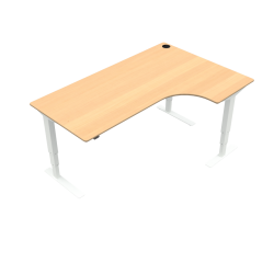 Hæve-/sænkebord | 180x120 cm | Bøg med hvidt stel