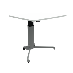 Hæve-/sænkebord | 100x80 cm | Hvid med sølv stel