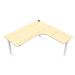 Hæve-/sænkebord | 180x180 cm | Ahorn med hvidt stel