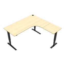 Hæve-/sænkebord | 180x180 cm | Ahorn med sort stel