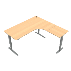 Hæve-/sænkebord | 180x180 cm | Bøg med sølv stel
