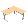 Hæve-/sænkebord | 160x160 cm | Bøg med sølv stel