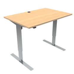 Hæve-/sænkebord | 120x80 cm | Bøg med krom stel