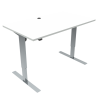 Hæve-/sænkebord | 140x80 cm | Hvid med krom stel