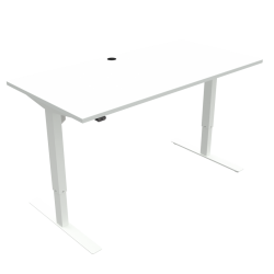 Hæve-/sænkebord | 160x80 cm | Hvid med hvidt stel