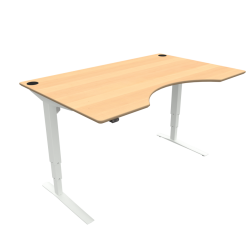 Hæve-/sænkebord | 160x100 cm | Bøg med hvidt stel