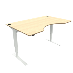 Hæve-/sænkebord | 160x100 cm | Ahorn med hvidt stel