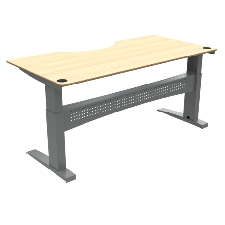 Hæve-/sænkebord | 200x100 cm | Ahorn med sølv stel