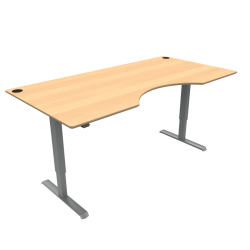 Hæve-/sænkebord | 200x100 cm | Bøg med sølv stel