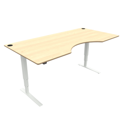 Hæve-/sænkebord | 200x100 cm | Ahorn med hvidt stel