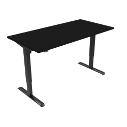 Hæve-/sænkebord | 160x80 cm | Sort  med sort stel