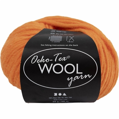 Uldgarn, L: 50 m, orange, 50 g/ 1 ngl. 0