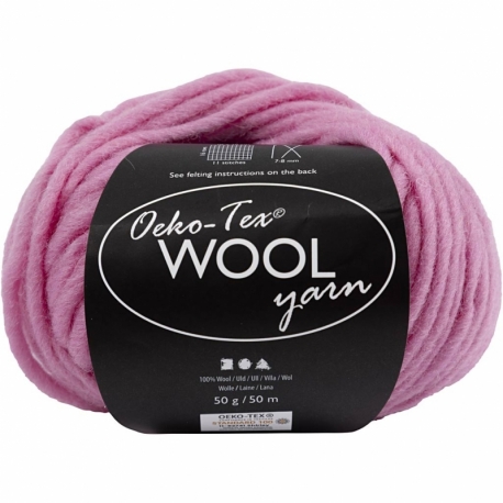 Uldgarn, L: 50 m, lys pink, 50 g/ 1 ngl. 0