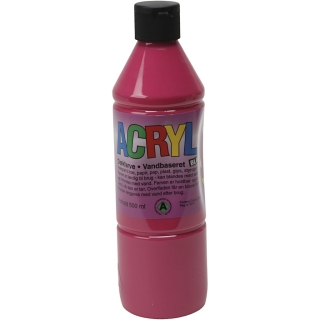 Akrylmaling, primær rød, 500 ml/ 1 fl. 0