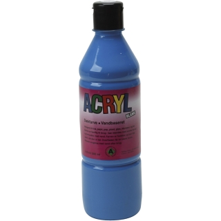 Akrylmaling, primær blå, 500 ml/ 1 fl. 0