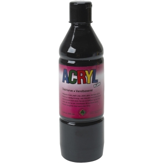 Akrylmaling, sort, 500 ml/ 1 fl. 0