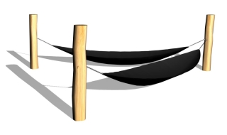 Hængekøje system, skibsmodel, sort, incl ophæng