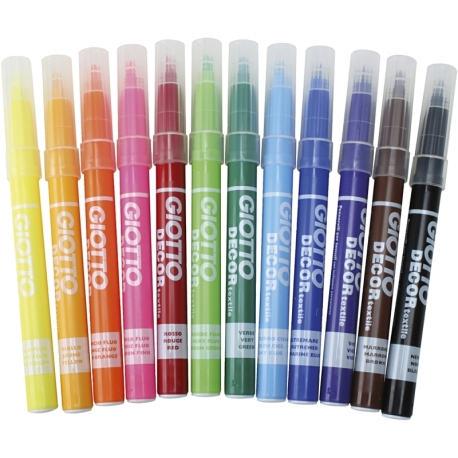 GIOTTO stoftusch, streg 4 mm, ass. farver, 12 stk./ 1 pk. 0