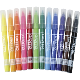 GIOTTO stoftusch, streg 4 mm, ass. farver, 12 stk./ 1 pk. 0