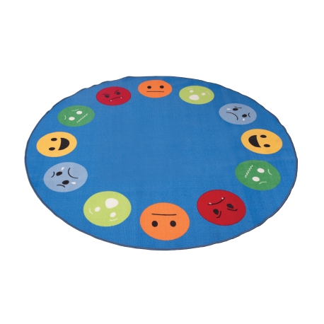 Rundt Tæppe Med Smileys