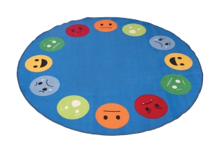 Rundt Tæppe Med Smileys