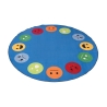 Rundt Tæppe Med Smileys