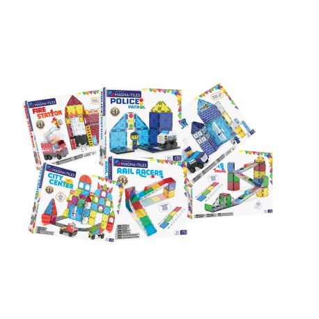 MAGNA-TILES - REDNINGSKØRETØJS TEMA - 6 KASSER